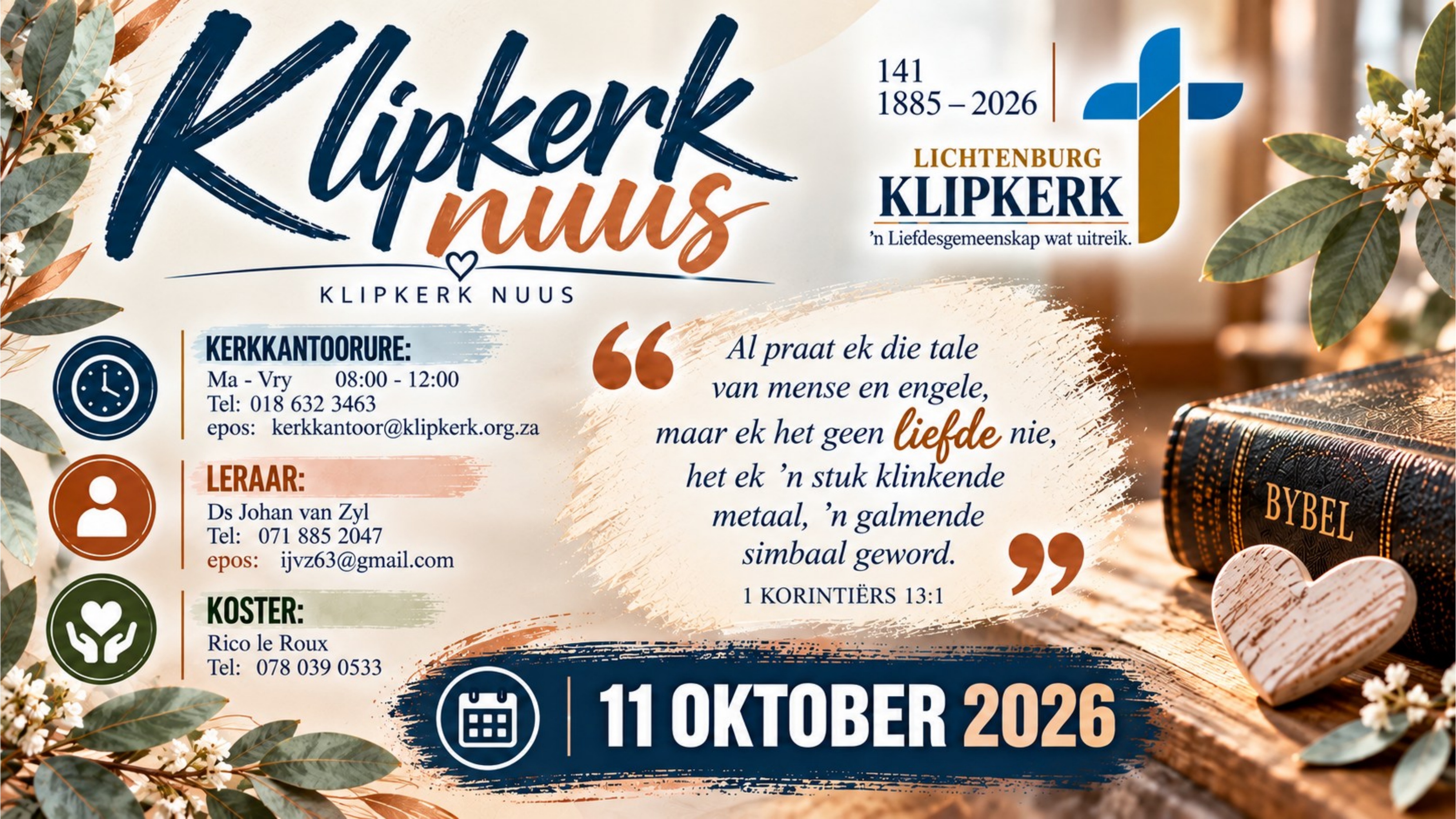 Weeknuus Lichtenburg N G Klipkerk, afkondigings